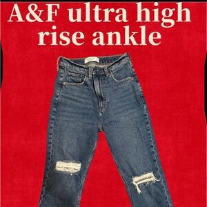A&F Ultra High Rise Ankle Jeans